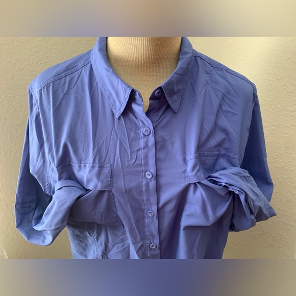 Reel Legends Vented Fishing Shirt Mens 2XL XXL purple Button Up Long Sleeve - Picture 3 of 8
